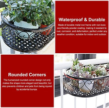 Plant Stand Hanging Flower Pot Stand For Railing Fence, European Style Metal Planter Holder Shelf With Hooks, Black Plant Backet Container Accessories For Balcony Deck Yard Patio ( 100Cm X 2