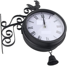 SLGGPJBU ZXXHNNAIHG Wall Clock Outdoor Garden Wall Clock Double Sided Cockerel Vintage Retro Home Decor Wall Clock Modern