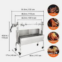 WactO 50W 132LBS Roaster Spit Rotisserie BBQ Grill for Pig, Lamb, and Chicken