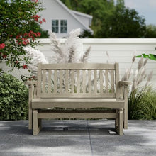 Wildridge Classic Mission Glider, Weathered Wood - Outdoor Weather Resistant Recycled HDPE Glider for Porch, Patio, Deck
