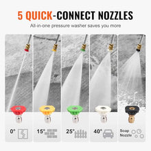 VEVOR Gas Pressure Washer, 3500 PSI 2.6 GPM, Gas Powered Pressure Washer with Aluminum Pump, Spray Gun and Extension Wand, 5 Nozzle Set, for Cars, Fences, Homes, Driveways, Patios Furniture Horizontal