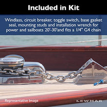 Lewmar Pro Sport 550 12V Windlass for 1/4" G4 Chain, Manual Freefall, Maximum Pull 550 lbs., Port Side Mounted for Boats 20'-30'