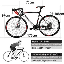 EUROBIKE XC550 Road Bike 21 Speed Women's Bicycle Disc Brake 700C Commuter Bike 54cm-32 Spoke