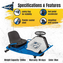 Razor High Torque Motorized Crazy Cart with Drift Bar Blue 2 Pack