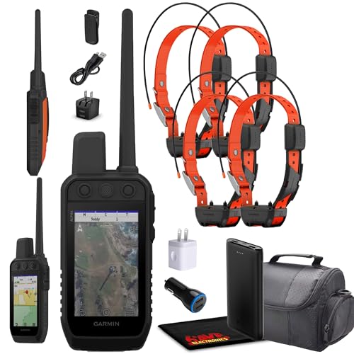 Garmin Alpha 300 Handheld Tracking and Training System Bundle with 4X TT25 Dog Collars Black