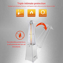 AIZYR Pyramid Patio Gas Heater, Outdoor Free Standing Propane Heater with Wheels and Quartz Glass Tube for Indoors and Outdoors,Black