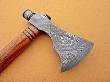 Axe Damascus Steel 19" Natural Wood Handle Axe/Hand Forged Woodsman Axe