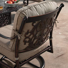Oakland Living Aluminum Outdoor Swivel Club Chairs Set of 2 with Thick Tan Cushions Antique Copper