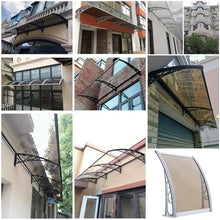 GJZDPMY Complete Awning Kit 39"x91" -Outdoor Awnings for Windows Decks & Patios Featuring Black Steel Brackets & Clear Panels - Weather-Resistant Metal Awning Solution