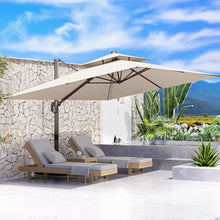 ORYNTREX 10' X 13' Outdoor Patio Umbrella Large Rectangle Cantilever Umbrella Heavy Duty 360°Rotation Offset Umbrella for Garden Deck Pool Patio,Beige