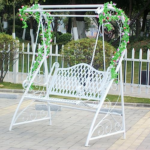 KYTGFH Garden Porch Swing Garden Swing Chair Wrought Iron Hanging Basket Rocking Chair Suitable for Outdoor Balcony(A)
