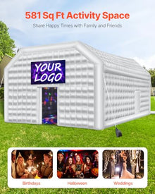 VEVOR Inflatable Nightclub Party Tent 29.5 x 19.7 x 13.1 Ft White