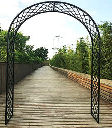 IBOWZ Metal Garden Arch Wrought Iron Garden Arbour, Heavy Duty Garden Arch Arbor Trellis, for Various Climbing Plant Roses Vines, Decorative Pergola Arbor, 7 Sizes