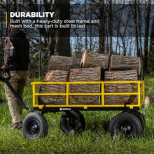 Gorilla Carts Steel Garden Cart, 4-Wheel Yard Cart, 1500 lb Capacity