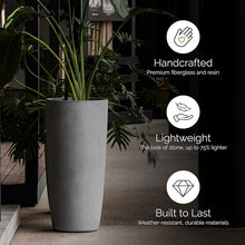 COSAPOTS Lofto Tall Indoor/Outdoor Planter, 19x43in Grey Stone