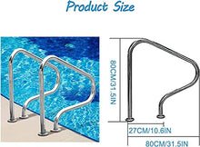 MSHOSAC Pool Handrail 304 Stainless Steel Pool Railing with Quick Mount Base Pool Safety Handrail High Load-Bearing Swimming Pool Hand Rail