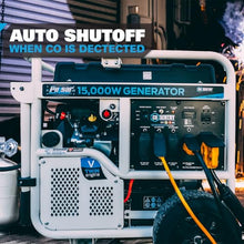 Pulsar PG15KVTWBCO 15,000W Dual Fuel Portable Generator, Gas or Propane, CO Sentry, 713cc V-Twin Engine, Electric Start, 50A Outlet