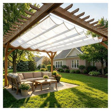 FENGZEQUAN Sun Shade Sail Retractable Wave Pergola Shade Cloth Outdoor Garden Patio Sunscreen Awning Canopy 95% UV Block with Rope for Outdoors Garden Patio(W2*L9m/W6.56*L29.53ft)