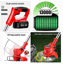 AMYYTL Cordless Trimmer Lightweight Retractable 42V Battery Charger ELD Electric Lawn Mower Small Household Multifunctional Rechargeable-36V/10000mA