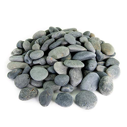 Southwest Boulder & Stone Mexican Beach Pebbles | 2000 Pounds of Smooth Unpolished Stones | Hand-Picked, Premium Pebbles for Garden and Landscape Design | Black, 1/2 Inch - 1 Inch