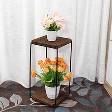 SIDUFHAOPKLL 2 Installation Ways Iron Stand Metal Plant Shelves Flower Pot Storage Rack 2tier Wooden Holder Outdoor Indoor(white-Patch five-pointed star4)