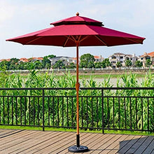 RWGOVLU 2.7M Circle Patio with Winding Crank - Sun Shade Umbrella for Outdoor, Garden, Beach, Pool