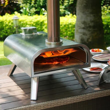 Yioryo Pizza Ovens, 16 Inch Wood Pellet Burning Pizza Oven Pellet Pizza Stove, Portable Stainless Steel Pizza Oven with Pizza Stone for Outdoor Backyard Garden Kitchen(Standard Configuration)