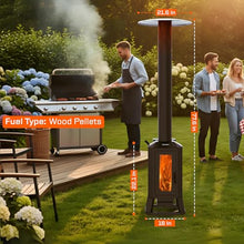 70,000 BTU Wood Pellet Outdoor Patio Heater with Glass Viewing Window