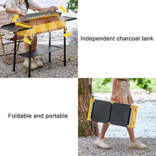Foldable Portable Charcoal Grill with Adjustable Height & Side Table - Perfect for Camping, Gardens, Beach Parties & Picnics - Compact BBQ Grill for Outdoor Cooking