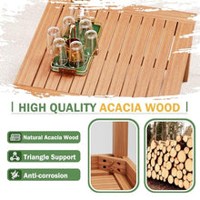 Devoko 4 Pcs Acacia Wood Small Patio Sectional Coach Sofa 54'' L x 54''W