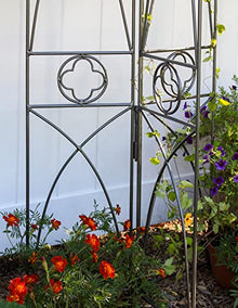 Achla Designs Wrought Iron Quatrefoil Garden Trellis