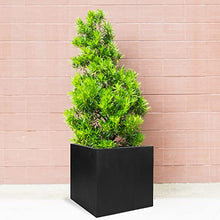 Pottery Pots Block XL Fiberstone Planter Extra Large 24 Inch Tall Black