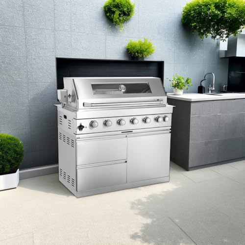 6-Burner Gas Grill with Rotisserie Kit for Outdoor Cooking and Entertaining