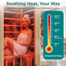 SereneLife 1-2 Person Low EMF FAR Infrared Sauna for Home, Canadian Hemlock Wood, Red Light Therapy, 7-Color Chromotherapy & Bluetooth Speaker, Indoor Dry Heat Sauna up to 149°F