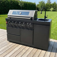 Chery Industrial 63-Inch 6-Burner 85000 BTU Black Propane Grill Island