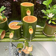 GenSDH Natural Bamboo Water Fountain with Pump, Water Features Decor Kit with Rotating Water Wheel, Feng Shui Zen Fountains, for Patio Garden Pond Fish Tanks, 50Cm,100cm