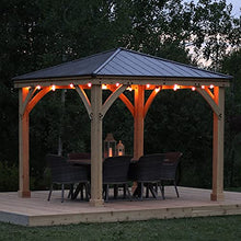 Yardistry 12x12 Meridian Cedar Wood Gazebo Pavilion Brown