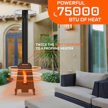 75,000 BTU Wood Pellet Outdoor Patio Heater with Glass Viewing Window
