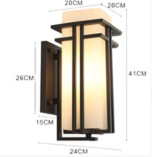 ZHOUYANB Outdoor zwart Aluminum Wall Sconce Waterproof Lamp Glass Lampshade Mount Porch Front Lighting Fixtures (Size 41 24) (one Color 41 24)