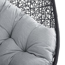 Modway Encase Sunbrella® Swing Outdoor Patio Lounge Chair in Black Gray