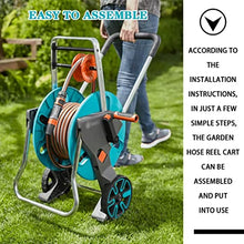 Hose Reel Cart Garden Hose Reels for Outside with Wheels Mobile Garden Hose Cart, Professional Garden Hose Reels, Household Water Pipe Storage Rack, Easy to Install (Color : Blue, Size : Hose Cart+4
