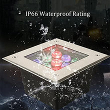 VZCOMM Outdoor Ground Light Embedded LED Landscape Lights 4 Pack IP66 Waterproof Square Pathway Lights for Driveway, Deck, Step, Garden Landscape Light, AC85-265V(Warm White,48W)