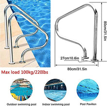 BSNANCA Pool Hand Rail Pool Rail Pool Railing Pool Handrails for Inground Pool 31.5X 31.5In Pool Hand Rail,Hand Grab Rail Quick Installation,Swimming Pool Sta