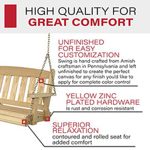 Amish Casual Heavy Duty 800 Lb Mission Treated Porch Swing with Hanging Chains (4 Foot, Unfinished)