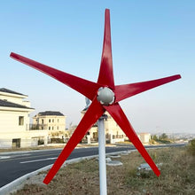 ZHOZHUT 12V 24V 48V Wind Turbine Generator Power Kit 800W-1200W Wind Turbine Generator with MPPT Controller and 5 Red Blades, 2.5m/s Low Starting Wind Speed Windmill Generator for Homes,1000w,48V