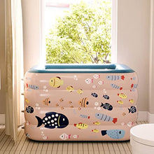 DSWMY Inflatable Pools, Inflatable Family Pool Pink Rectangular Swimming Pool Full Size Blow Up Poo Paddling Pool Summer Paddling Pool(180 * 140 * 75cm)
