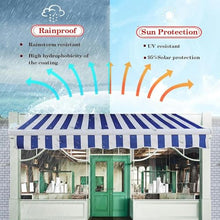 WZUOPG Manual Retractable Awning Door Window Awning Shelter Outdoor Canopy Home Deck Canopy with Manual Crank Handle（Frame Included ）