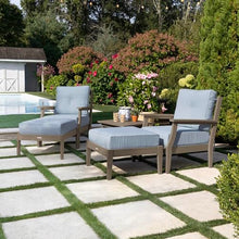 highwood Lehigh 5-Piece Deep Seating Set, with Sunbrella Cushions in Bliss Dew, Woodland Brown Frame