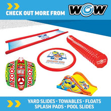 WOW Sports Giant Inflatable Floating Water Slide - 2 Lanes - 9 ft - Hi-Vis Graphics - Kids & Adults