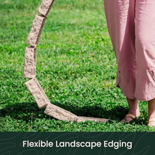 Beuta Landscape Edging | Garden Edging Border | Polyrock Bricks for Lawn edging, Flower beds, Pathways & Yard Edging– 40 Packs | Each Section Has 6 Bricks 48"L x 4"W x 2.25"H |120 Spikes|Cobblestone
